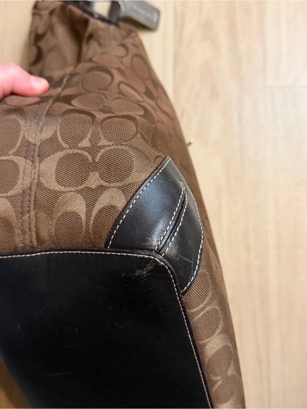 Coach Signature Canvas Hobo Bag in Brown/Tan